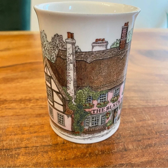 VTG Village Inns Tea Cup Mug The Black Horse Dunoon Sue Scullard Made In England - Picture 3 of 14